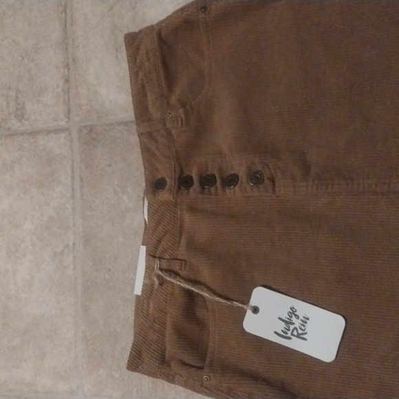 Tan Corduroy Mini Skirt Raw Hem - Picture 4 of 8